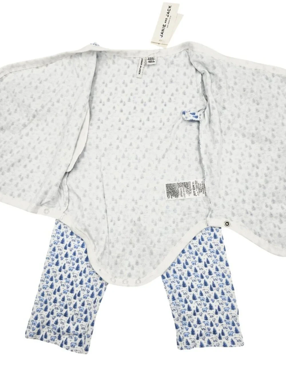 Janie and Jack NWT Baby Boy Polar Bear Pine Tree 2-Piece Outfit Set 6-12 Months